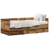 vidaXL Tagesbett mit Kopfteil 90 x 200 cm braun