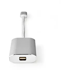 Nedis USB-Adapter | USB 3.2 Gen 1 | USB-CTM Stecker Mini DisplayPort Buchse | 0.20 m rund Vergoldet Geflochten Nylon Silber | Verpackung mi