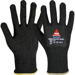 Hase Sicherheitshandschuh Genua Black Basic OekoTex schnittfest Gr. 7
