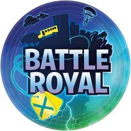 Amscan Pappteller Battle Royal rund Durchmesser 23 cm 8 St. Weiß