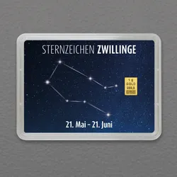 Goldbarren 1g Sternzeichen: Zwillinge (Flip)