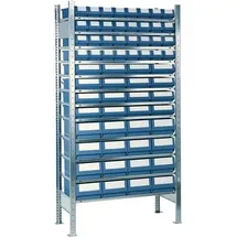 NORDWEST Handel AG Lager Steckregal H2000xB1000xT500mm Grundregal 12 Stahlböden 32 x 7,16 x 8,16 x 9