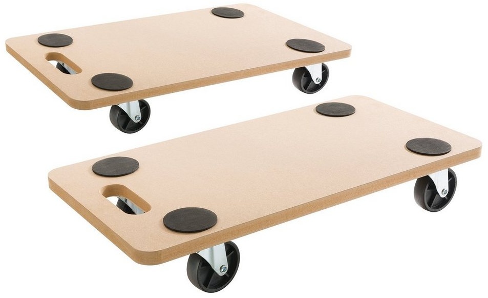 Arebos Rollbrett inkl. Gummipads, Transportroller, Transporthilfe für Umzug, (Set, 2-St., 2, 4 oder 6 Rollbretter), 360° Rollen, höchste Wendigkeit weiß