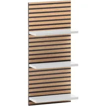 Schildmeyer Regal Katta 158591, weiß matt/Akustikpaneel Optik, 30,3 x 17,5 x 70,2 cm