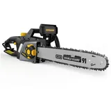 DOVAMAN Elektro-Kettensäge 2400W Werkzeugloses Ein-Schritt-Spannen, 40cm Schiene und 2 Ketten gelb