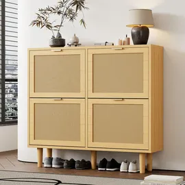 stilvora Schuhschrank 100 x 90 x 25 cm beige / beige