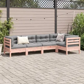 vidaXL Garten-Sofagarnitur 5-tlg. braun
