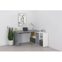 FMD »Lexo«, Schreibtisch/Sideboard viel Stauraum, beidseitig montierb., 136/205 cm