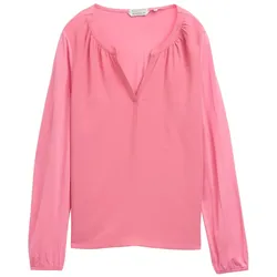 TOM TAILOR Damen Langarmshirt im Material-Mix, rosa, Uni, Gr. XXL
