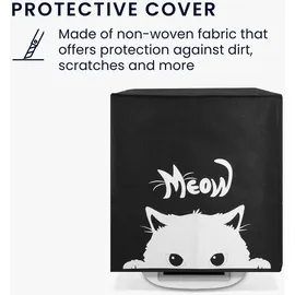 kwmobile Hülle kompatibel mit Thermomix TM5 / TM6 - Küchenmaschine Abdeckhaube - in Schwarz Weiß Neugierige Katze