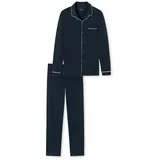 SCHIESSER Pyjama aus Baumwolle Modell 'FINE INTERLOCK Pyjama lang', Dunkelblau, L