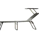 JAN KURTZ Fiam Amigo Fourty Sun Dreibeinliege 190 x 58 x 42 cm grau inkl. Sonnendach klappbar