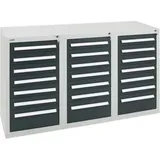 Stumpf Schubladenschrank Serie T-100/35-1, RAL 7035/7016, 21 Schubladen