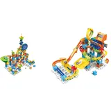 VTech Marble Rush - Ultimate Set XL100 E Interaktive Murmelbahn mit spannenden Bahnelementen,4-12 Jahren & Marble Rush - Racing Set M200 E – Interaktives Kugelbahn-Set mit Licht und Sound,4-12 Jahren