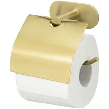 Wenko Turbo-Loc® Bad Acessoires Toilettenpapierhalter mit Deckel Orea Gold Matt, Befestigen ohne bohren