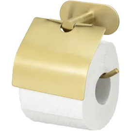 Wenko Turbo-Loc® Bad Acessoires Toilettenpapierhalter mit Deckel Orea Gold Matt, Befestigen ohne bohren