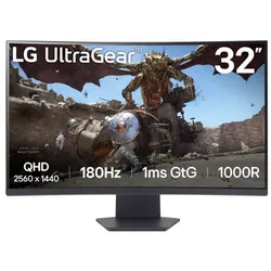 LG UltraGear 32GS60QX-B Gaming Monitor - QHD Display, 180Hz, 1ms