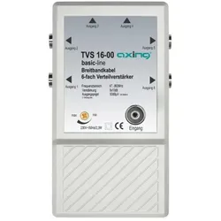 Axing TVS16-00 Verteilverstärker, 6-fach, 6 x 10 dB, 47-862 MHz, IEC-Anschlüsse TVS01600 TVS 16-00