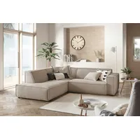 KAWOLA Sofa SAMU Ecksofa Cord taupe Recamiere links -