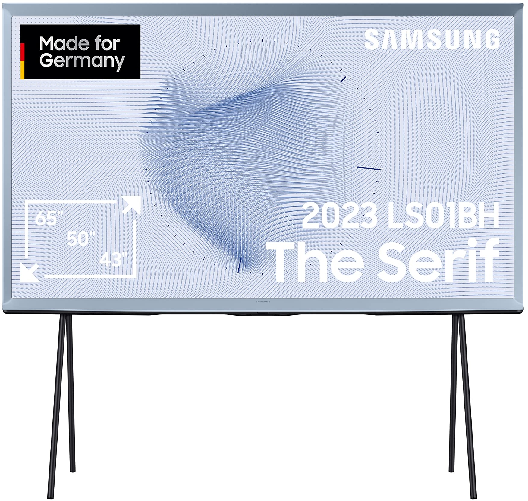 Samsung QLED The Serif 65 Zoll Fernseher (GQ65LS01BHUXZG, Deutsches Modell), Ikonisches Design, mattes Display, abnehmbare Standfüße, Smart TV [2023]