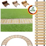 Floranica Gartenweg aus Holz 30 cm x 1 m Unbehandelt Rollweg Ausrollbarer Gehweg Gartentritte Holzweg aus Lärche rutschfeste Oberfläche durch Riffelung Holztritt für Hinterhof