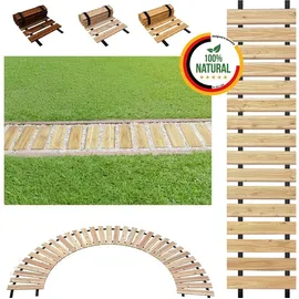 Floranica Gartenweg aus Holz 30 cm x 1 m Unbehandelt Rollweg Ausrollbarer Gehweg Gartentritte Holzweg aus Lärche rutschfeste Oberfläche durch Riffelung Holztritt für Hinterhof