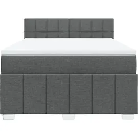 vidaXL Boxspringbett 140 x 200 cm Dunkelgrau