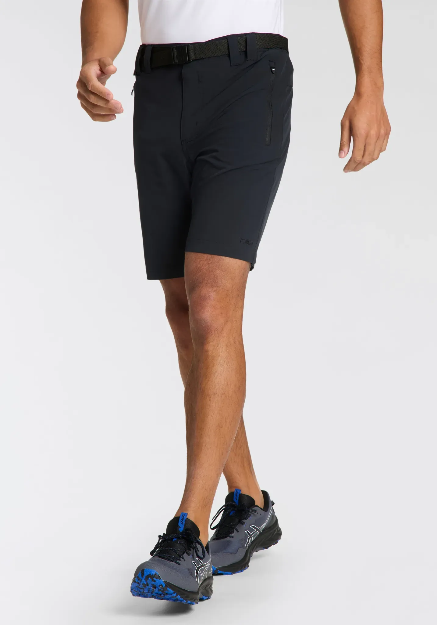 Funktionsshorts CMP, Herren, Gr. 46, N-Gr, grau (anthrazit), Obermaterial: 89% Polyester, 11% Elasthan, Hosen, mit Reißverschlusstaschen, aus elastischem, atmungsaktivem Material