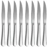 luxuskollektion Steakmesser Set 8-tlg. Edelstahl Spülmaschinenfest Silber/Weiß