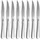 luxuskollektion Steakmesser Set 8-tlg. Edelstahl Spülmaschinenfest Silber/Weiß