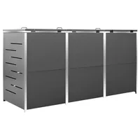 vidaXL Mülltonnenbox für 3 Tonnen 207 x 77,5 x 115 cm grau/anthrazit 149556
