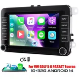 ESSGOO 7" Android14 Apple Für VW GOLF 5 6 Touran EOS 6R Passat GPS Navi Autoradio (DAB+ (optional), FM, RDS, Touchscreen 2 DIN Carplay Android Auto Bluetooth EQ USB GPS Navi)