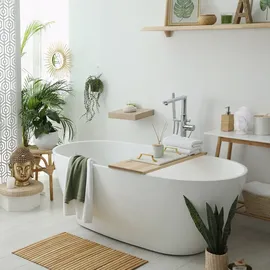 Relaxdays Buddha Kopf, weiß