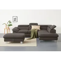 COTTA Ecksofa, Kopfteilverstellung, optional Schlaffunktion & Bettkasten braun
