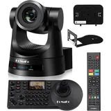 FoMaKo SDI HDMI PTZ Kamera Set 30x Zoom KI-Auto-Tracking 1080@60 mit 3G-SDI/HDMI/IP PoE, für YouTube OBS Live Streaming (1 x 30x SDI PTZ Kamera & 1x IP PTZ Kamera Controller) - BH301