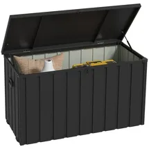 Outsunny Gartenbox Auflagenbox 450L Aufbewahrungsbox Truhe mit Rollen für Garten, Grau