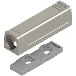TIP-ON Adapterplatte für Türen, Kurzversion, gerade, Schrauben, nickel-lackiert