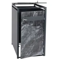 Mendler Mülltonnenverkleidung HWC-J82 68 x 117 cm schwarz