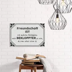 queence Metallbild »Freundschaft«, Schriftzüge-Schriftzug, (1 St.), Stahlschilder queence Farbe Bild(er): schwarz