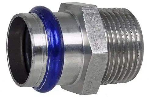Edelstahl Pressfittings Übergangsstück AG, Kontur V (Ausführung: 35 - 1''AG)