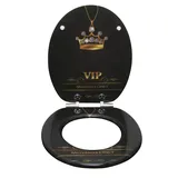 eSituro Toilettensitz,WC Sitz mit Absenkautomatik,Toilettendeckel Holz,Einfache Montage langlebig Klodeckel aus MDF, O Form