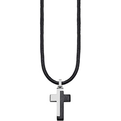 s.Oliver Kette Edelstahl, Leder Ketten   Weiss Herren 