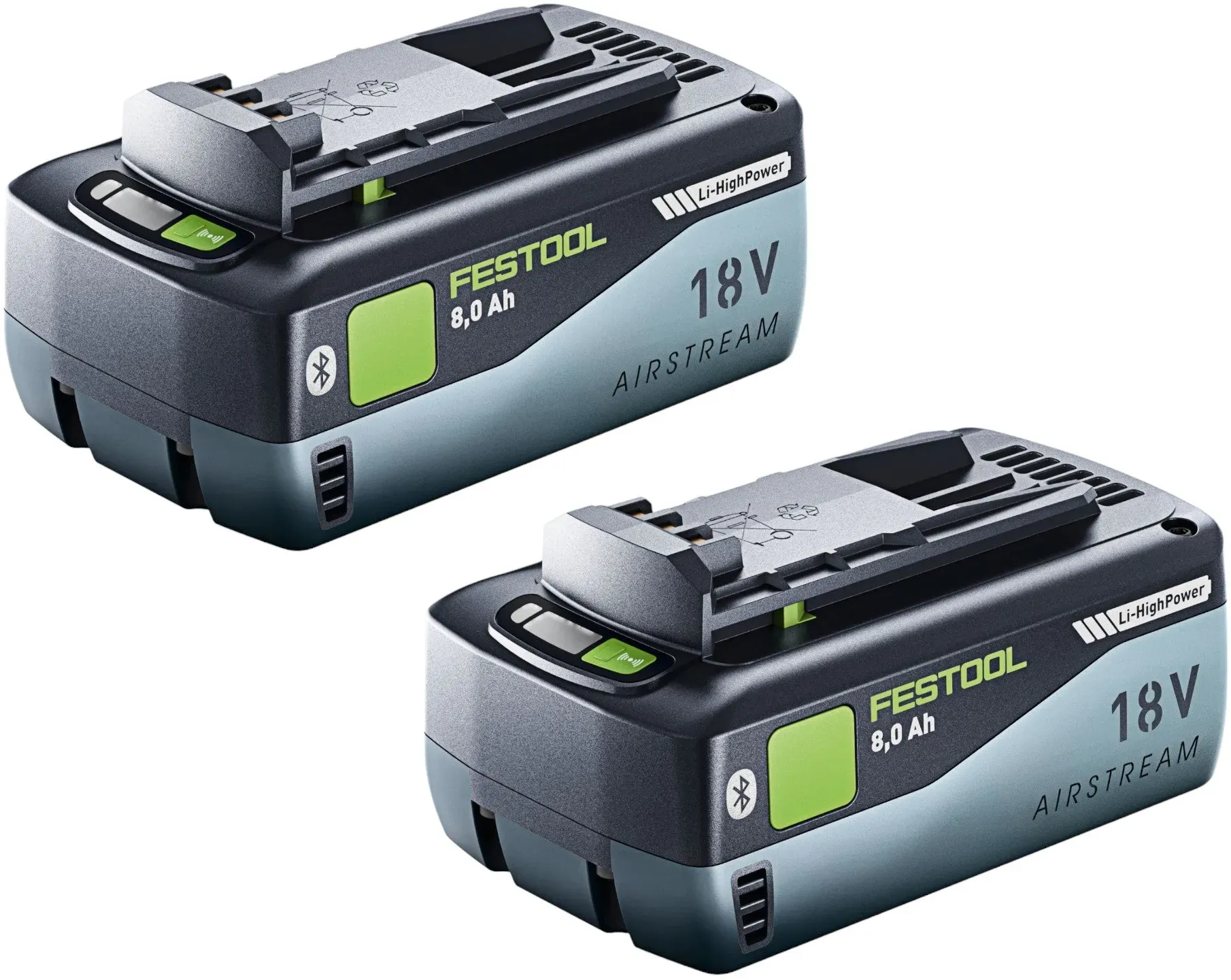 Festool Akku Set 2x BP 18 Li 8,0 HP-ASI Akku 18 V 8,0 Ah ( 2x 577323 ) 8000 mAh Li-ion mit Ladestandanzeige