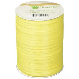 Präsent Rayon Raffia Bastband gelb, 100 m Dekoband zum Einpacken von Geschenken, Verzieren & Basteln festlicher Dekos, Schleifenband für besondere Anlässe