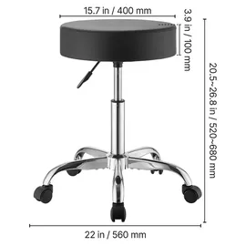 Vevor Rollhocker Kunstleder 226,8 kg schwarz höhenverstellbar