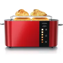 Arendo Toaster Edelstahl, Langschlitz, Bräunungsgrad- & Restzeitanzeige, Touch Display, 1500 W, Brötchenaufsatz, wärmeisoliert