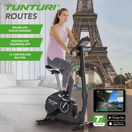 Tunturi FitCycle 70i Heimtrainer - Fitnessrad für zu Hause mit 32 Widerstandsstufen - Ergometer mit 20 Programmen - 150 kg Benutzergewicht - Ausge... - Schwarz/Silber