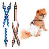 2 Stück Hundewindel-Hosenträger, Hunde-Windelgeschirr, Hosenträger für Weibliche Hunde, Alter Hund, Welpen-Hosenträger, Bauchbänder für Hundewindeln, Haustier-Kleidung, Bekleidungshalter
