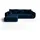 cornero Eckcouch Velours 3-Sitzer Dunkelblau