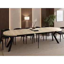 WFL GROUP Runder Esstisch 100 x 77 x 100 cm braun
